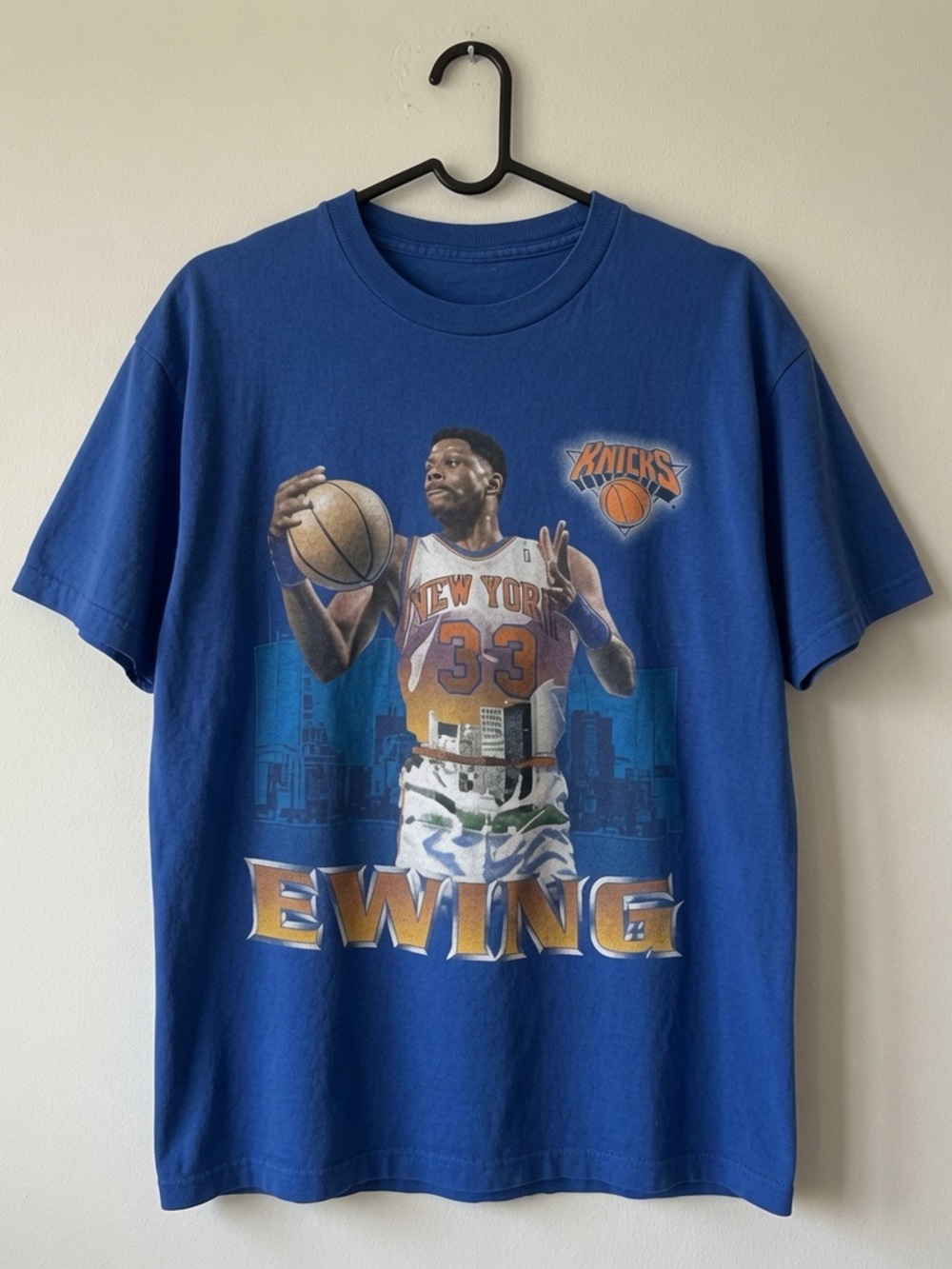 Patrick Ewing New York Knicks Blue T-shirt